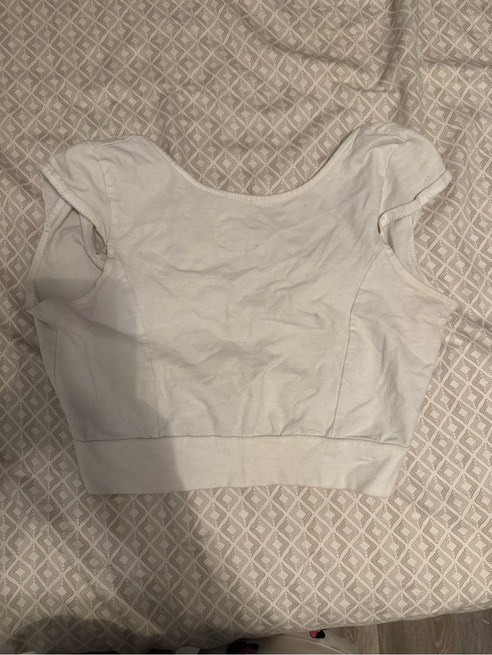 paper tee White Scoop-Back Crop Top